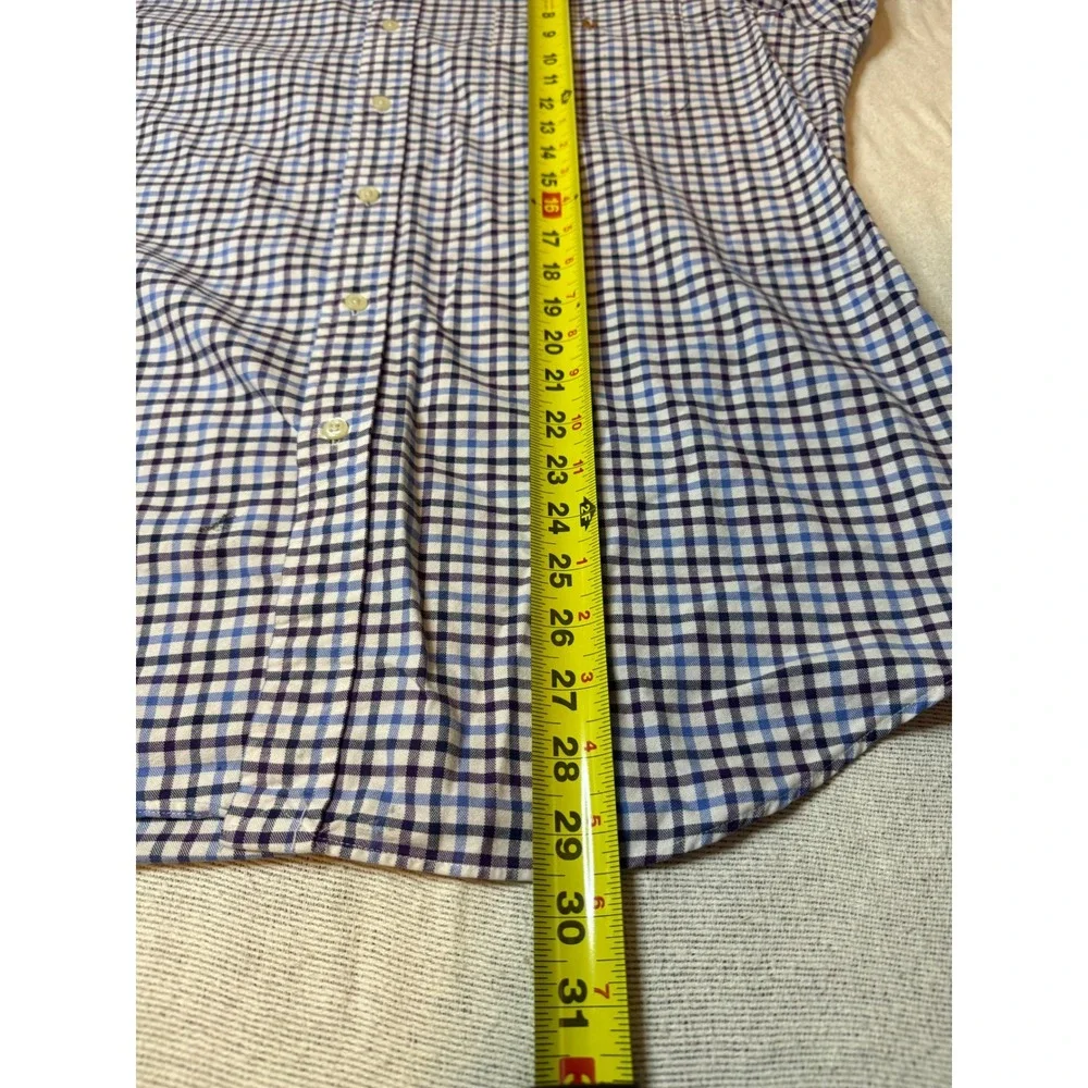Polo Ralph Lauren Button Down Shirt Mens 2XL Blue Purple Plaid Long Sleeve Pony